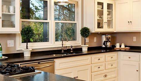 Black Granite Countertops White Kitchen Cabinets 36 Enviable Countertop