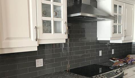 Black Granite Countertops With Subway Tile Backsplash Absolute Honed Countertop And Handcrafted