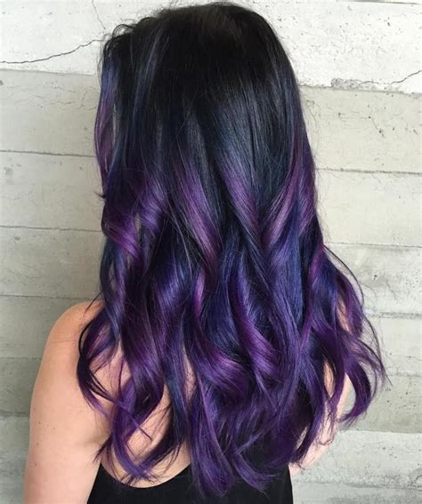 Get Bold And Beautiful With Black Hair With Purple Highlights
