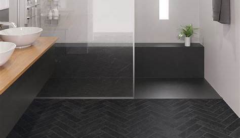 Black MarbleLook Herringbone Tile Floor Why Tile