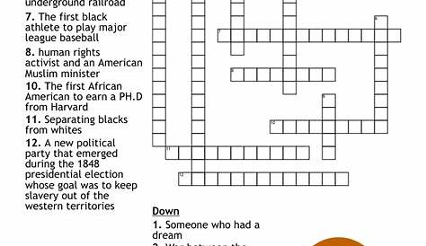 Black History Month Crossword Worksheet Answer Key | Woo! Jr. Kids