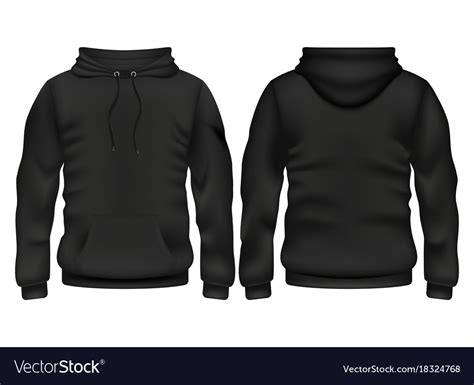 2910+ Template Plain Black Hoodie Front And Back for Branding