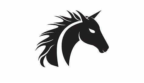 Black Horse Head Logo Stallion Vector Symbol. The