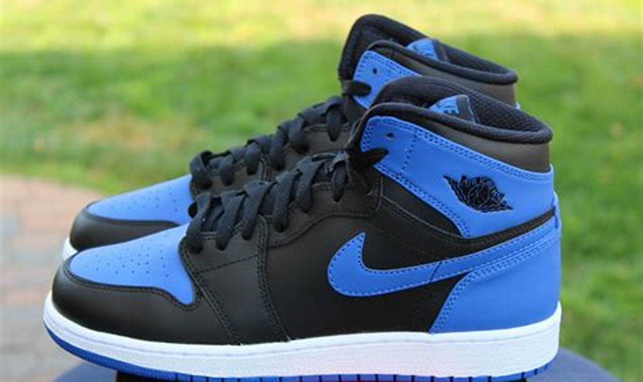 Black Jordans With Blue