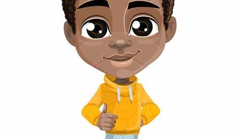 Cartoon Black Guy With Afro , Png Download - Cartoon Black Boy With