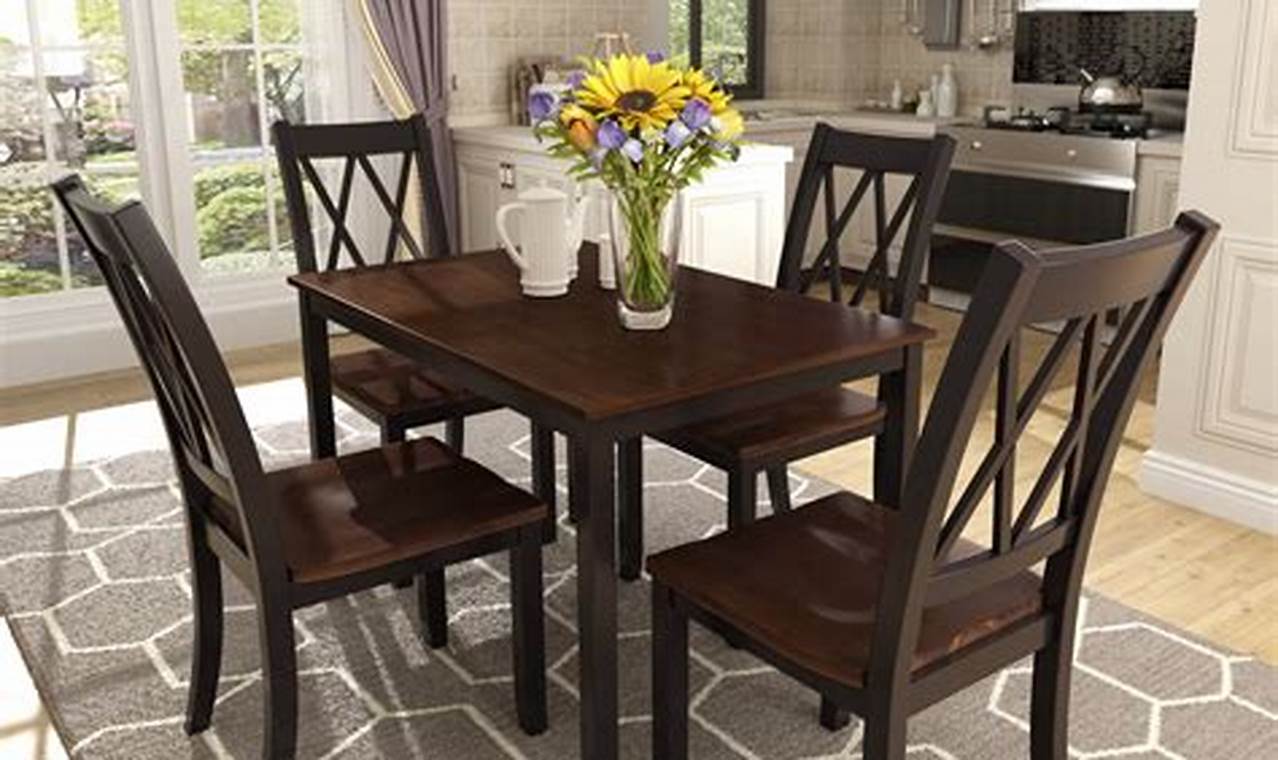 Creating a Striking Ambiance with Black Kitchen Table and Chairs Set