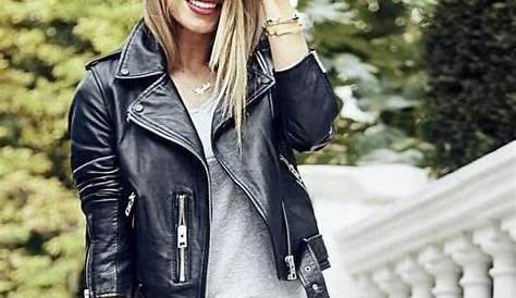 Black Leather Jacket Outfit Women Spring Club Monaco Sweater Skinny Jeans