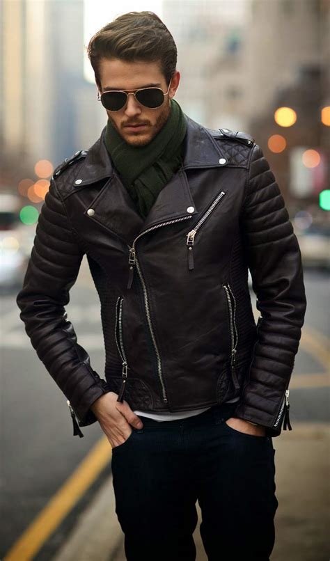 Mens Leather Jacket Black Casual Shirt Collar Style Decent Leather