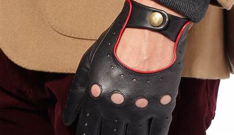Dents Perforated Leather Driving Gloves in Black for Men - Lyst