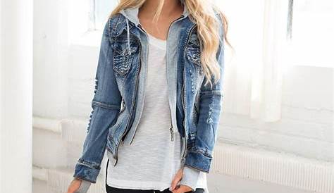 Black Leggings Jean Jacket Outfit Spring Leather And Women