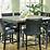 Magnus Black Marble Dining Table with 4 Modena Black Fabric Chairs