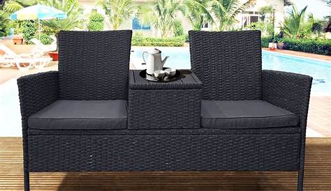 Sunbrella Canvas Black Large Wicker Chair Cushion - Indoor / Outdoor 1