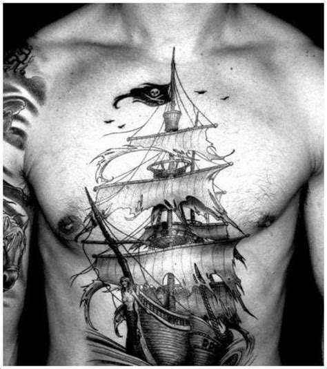 Powerful Black Pearl Ship Tattoo Designs References
