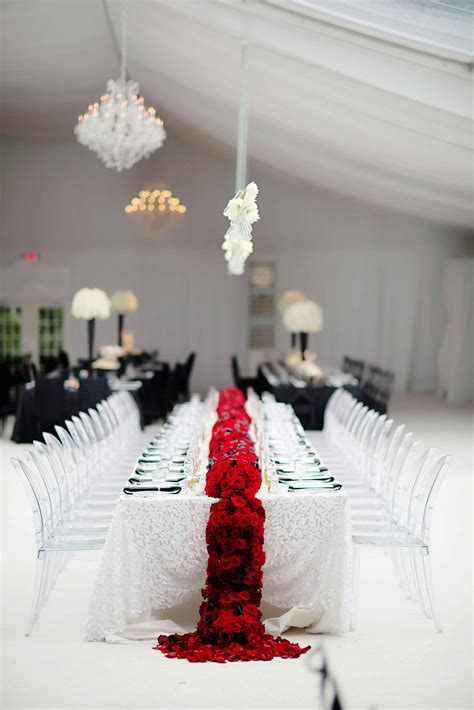 Black Red and White DIY wedding. I was in love with our table decor