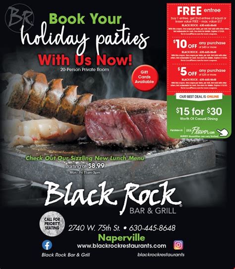 Black Rock Bar & Grill Kalamazoo Posts Portage, Michigan Menu