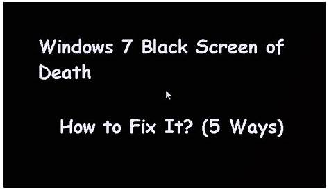 Black Screen Of Death Windows 7 Before Login If You Get Error Recovery In Fix It System Restore Fix It Operating Systems
