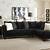 black sectional living room decor
