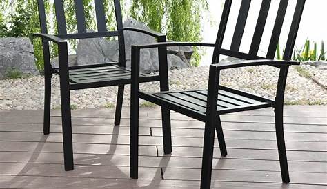 Black Stackable Outdoor Dining Chairs Flash Furniture 4 Pack Brazos Series Stack