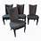 Black Suede Effect Dining Chairs Homegenies