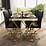 Cordelia 68"96" Black Tempered Glass Top Dining Table Set, Antique