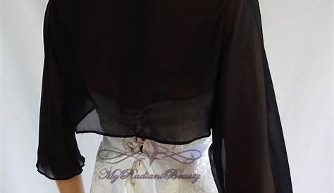 Black Velvet Poly/Spandex Bolero Jacket Formal Bridesmaid