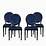 Meridian Furniture 740 Nikki Modern Black Velvet Dining Chairs (Set of