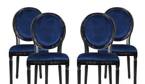 Amazing Set of 4 Dining Room Chairs Baroque Gothic Black Velvet