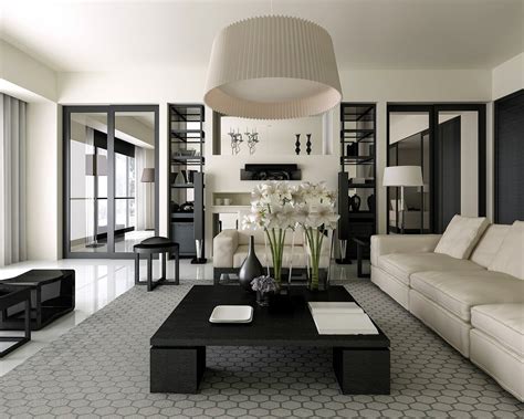 Black and white living room interior design online information