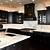 black wood and marble kitchen