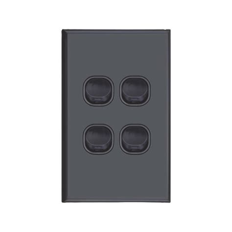 Black 4 Switch Wall Plate