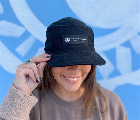 Black 5 Panel Hat Patch