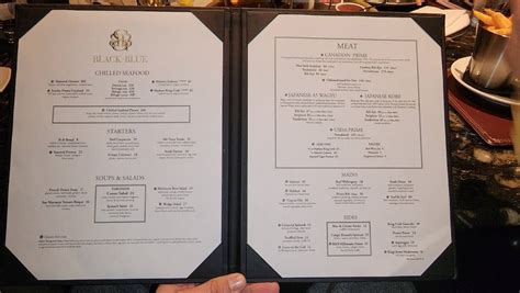 Black And Blue Menu