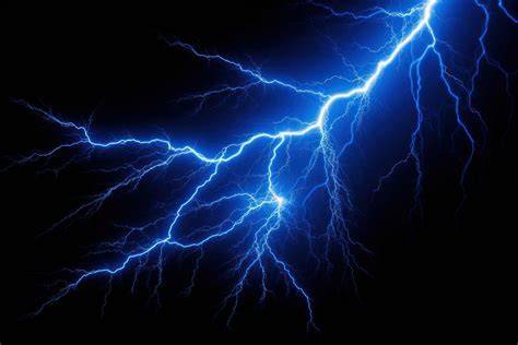 Black Background Blue Lightning / Lightning Bolt Background ·①