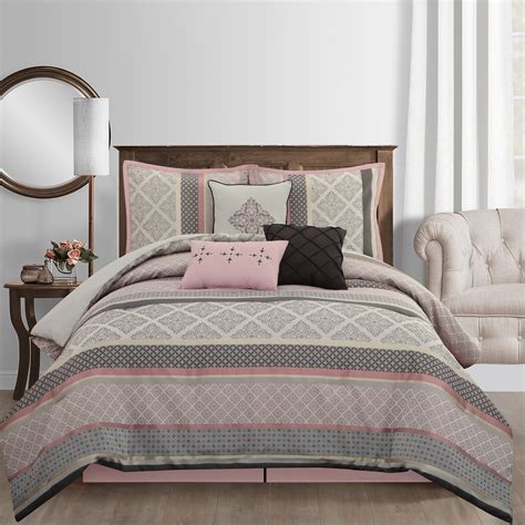 Black And Blush Comforter Set