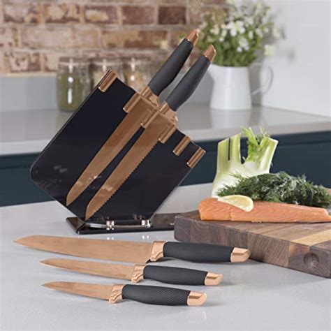 Black And Copper Kitchen Knife Set