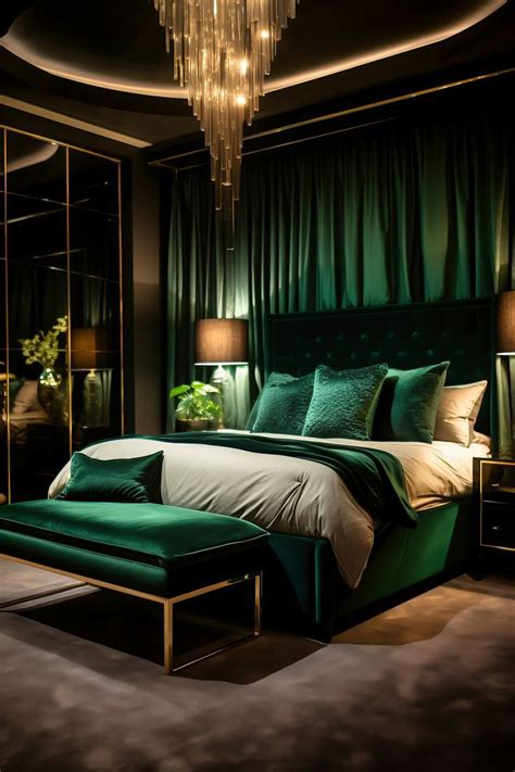 Black And Emerald Bedroom