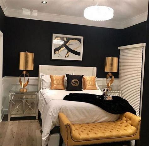black and gold bedroom design ideas clean and clutter-free