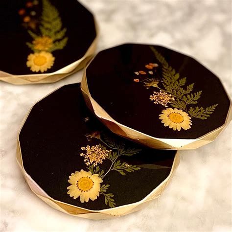 black and gold coasters