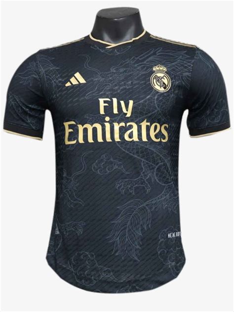 black and gold real madrid jersey