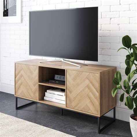 black and oak tv stand
