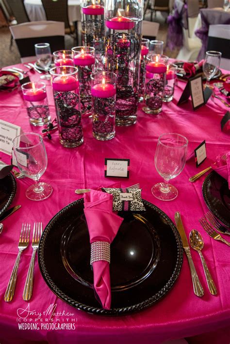 Black And Pink Table Settings