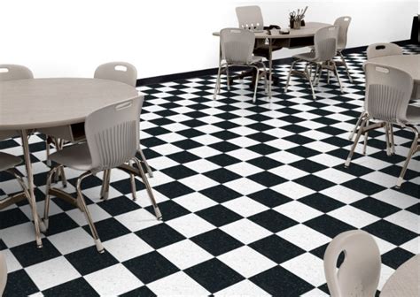 black and red checkered vinyl flooring