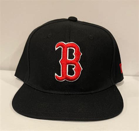 black and red red sox hat