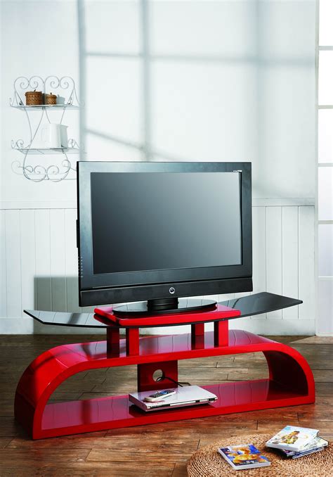 black and red tv stand