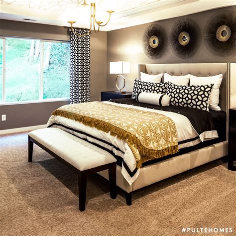 black and white and gold bedroom ideas contrasts patterns