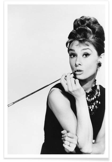 black and white audrey hepburn poster