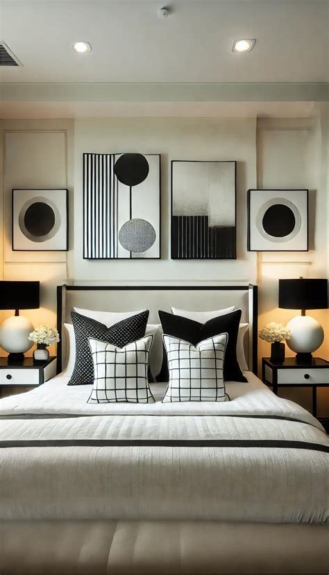 black and white bedroom ideas patterns and prints