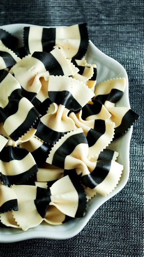 black and white bowtie pasta