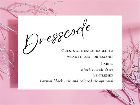 black and white dress code invitation