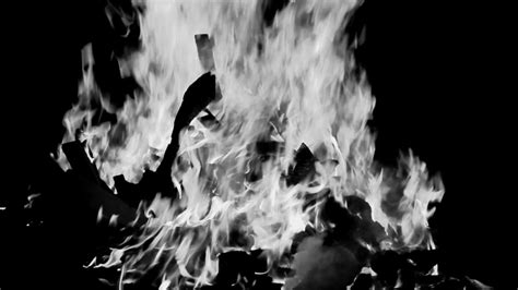 black and white fire